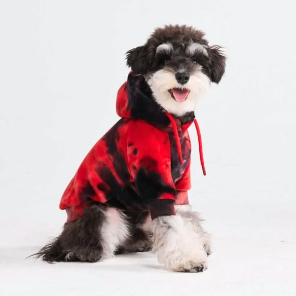 Sudadera de Terciopelo para Perros - Rojo y Negro