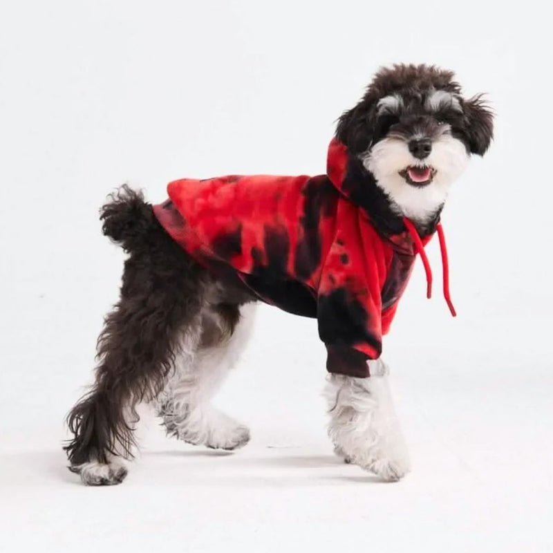 Sudadera de Terciopelo para Perros - Rojo y Negro