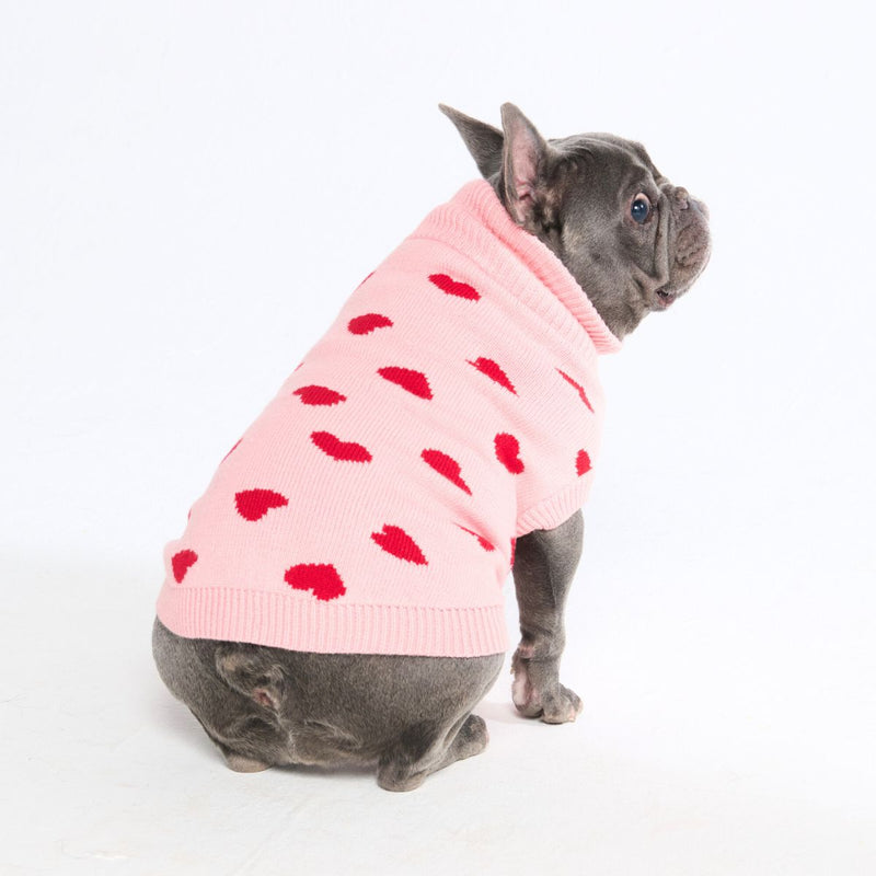 Suéter tejido para perro – Corazones