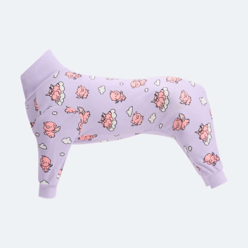Pijama para Perro - Cuando los cerdos vuelan - Morado