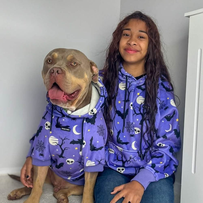 Sudadera con capucha para perro de Halloween - Morado