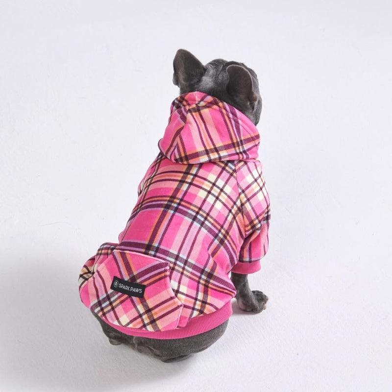 Sudadera a Cuadros para Perros - Cuadros rosados