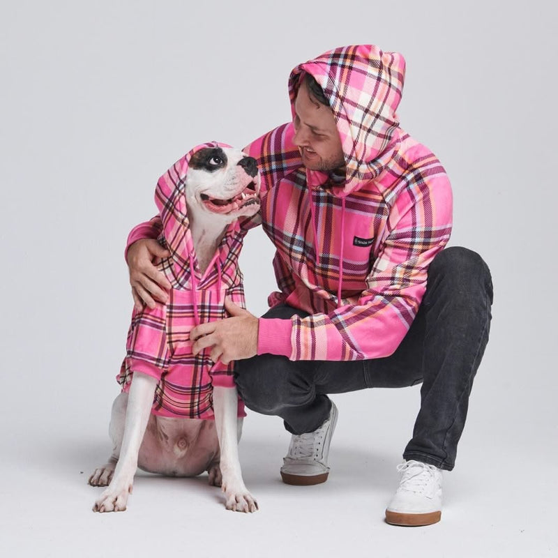 Sudadera a Cuadros para Humanos - Cuadros rosados