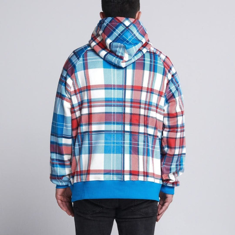 Sudadera a Cuadros para Humanos - Cuadros azules y rojos