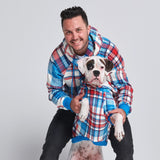 Sudadera a Cuadros para Humanos - Cuadros azules y rojos