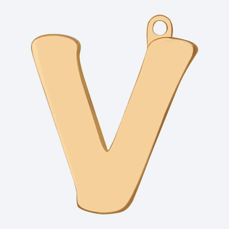 Etiqueta de joyería con letra inicial - V