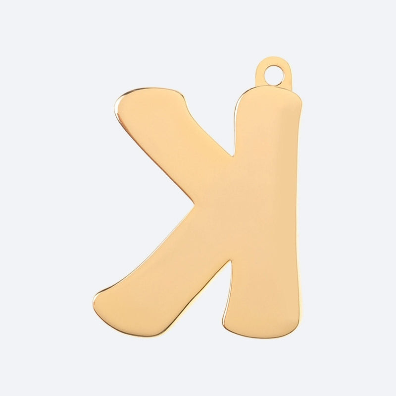 Etiqueta de joyería con letra inicial - K