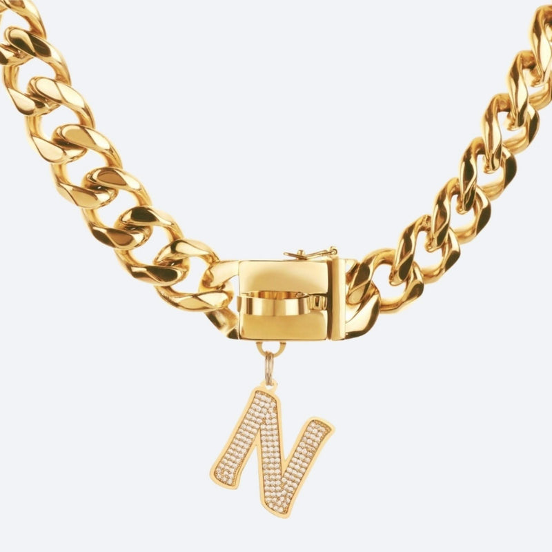 Etiqueta de joyería con letra inicial - N