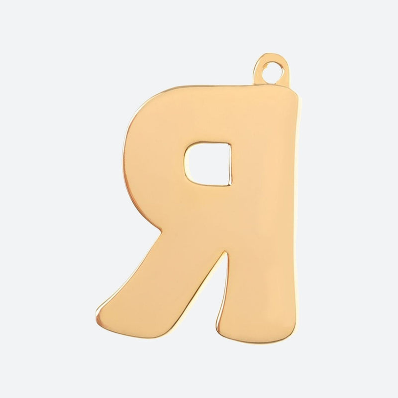 Etiqueta de joyería con letra inicial - R