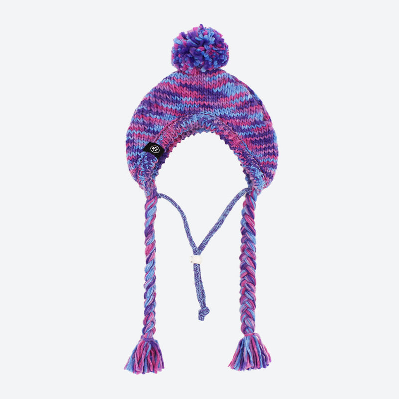 Gorro Beanie Knit Pom Pom Dog - Púrpura y Lavanda