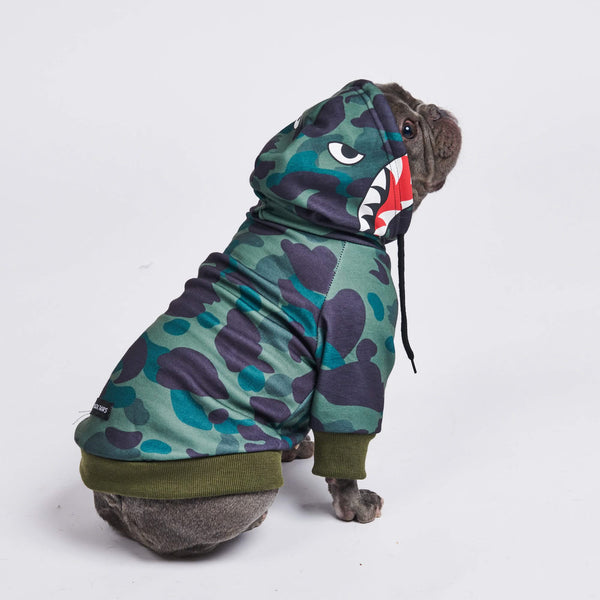 Sudadera Shark Monster Dog - Verde Camuflaje